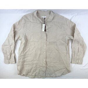 NWT Banana Republic Mens size XL Natural Linen Long Sleeve Shirt